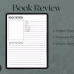 Simple Book Review Template Printable, Book Log and Review, Book