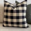 Buffalo Plaid Pillow Cover Black Cream 20x20 22x22 Check Pillow Cover Christmas Pillow Cover Designer Pillow Cover HACKNER HOME