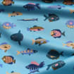 Cute Fishes Swimsuit Fabric for Kids, Sea Animals Spandex Fabric, Blue 4  Way Stretch Fabric UPF 50, Fun Bathing Suit Fabric for Children 