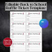 School Raffle Paper Editable Back to School Raffle Ticket Template, Fundraising Event ...