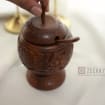 Handcrafted Rosewood Sugar Bowl With Spoon & Lid: Rustic Floral Kitchen Decor - Etsy
