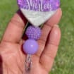 Mouse Ears Princess Shaker Badge Reel, Glow in the Dark Beaded