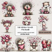 20 Valentine Animals PNG Bundle Cute Watercolor Animal Clipart Pastel ...