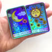 Tarot Card Stickers, Vinyl Holographic Stickers, the Sun and the Moon Cards,  Witchy Laptop Decor, Tarot Reader Gift 