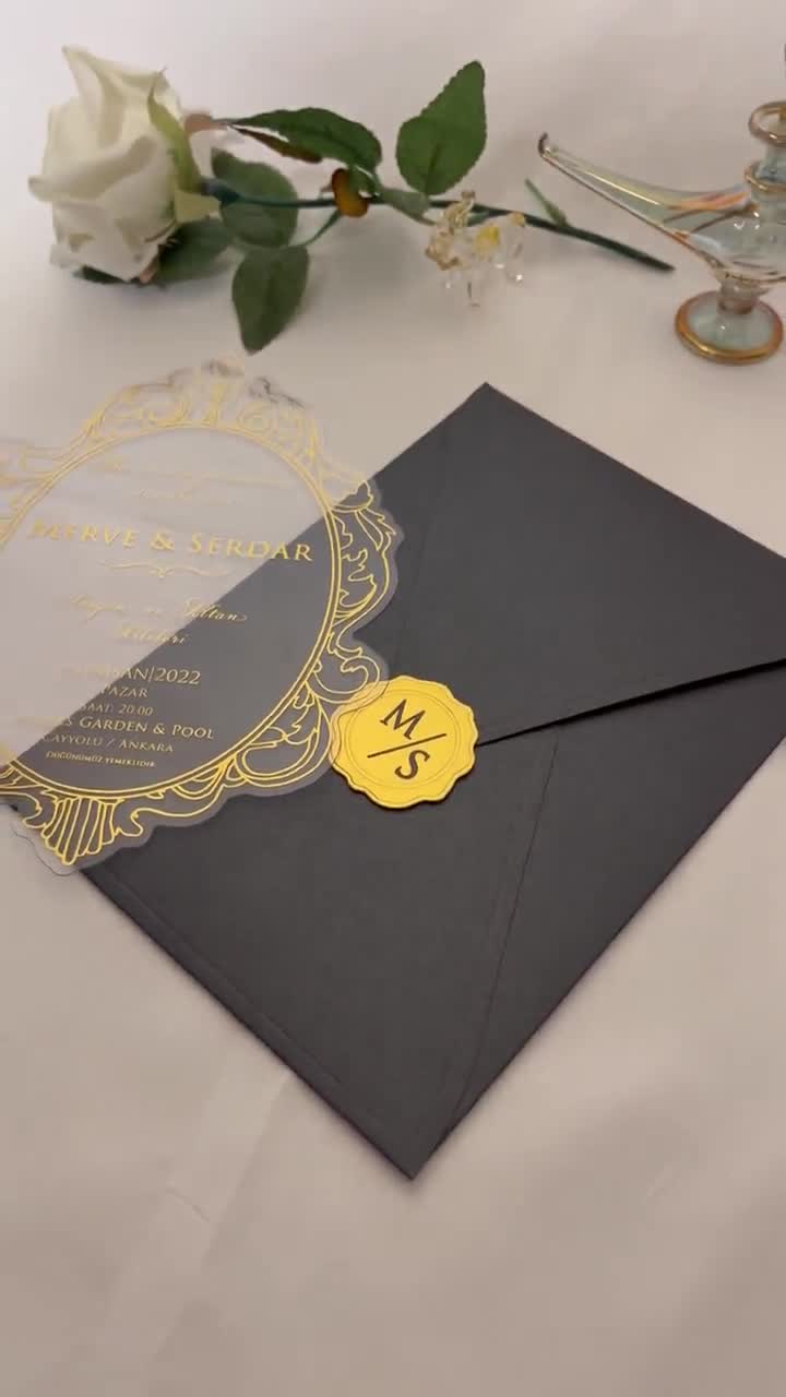 Wedding Invitation, Paper Invitations, Paper Black Invitations