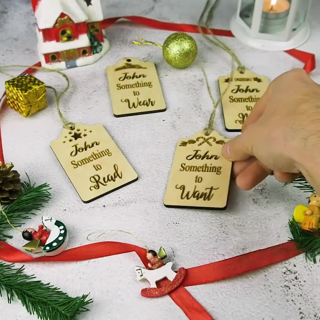 Christmas Tags, Gift Tags, Wood Tags, Name Tags, Present Tags Set of 4/5/7,  Wooden Gift Tags, Wooden Tags, Christmas Gift Tags 