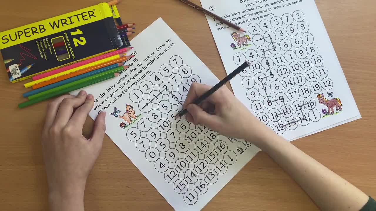 Preschool math, preschool worksheets, math practice, preschool activities, number practice, math maze video poster