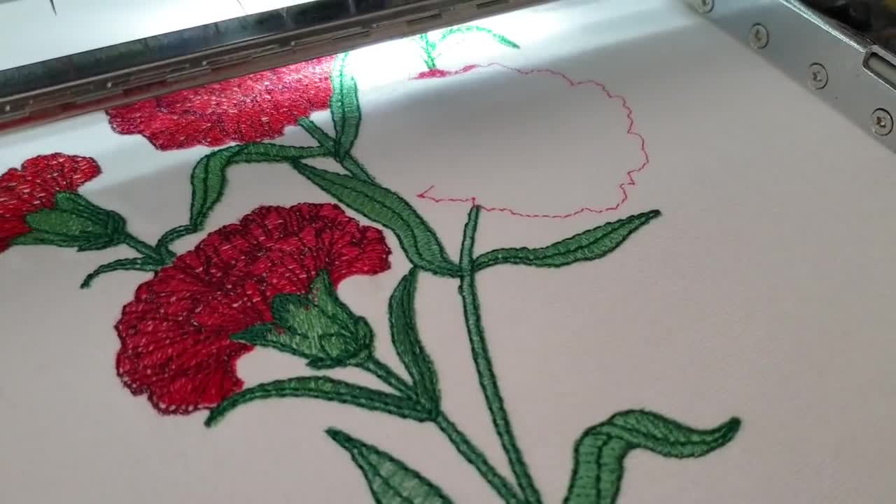 Punto de cruz flores diseño de bordado a máquina 3tamaños -  México