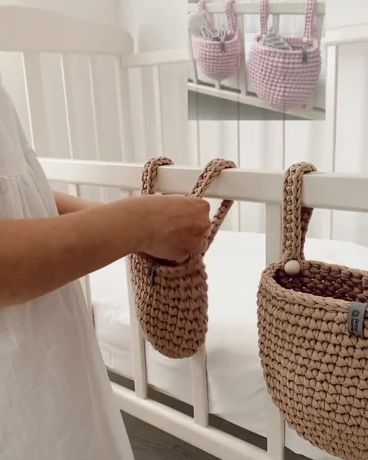 Storage Organizer Basket With Animal Print Beige Cotton Embroidery Baby  Diaper Clothes Toys Organizing Bag Crib Multi-Purpose - AliExpress