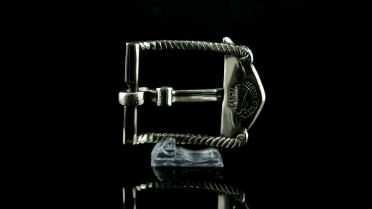 Leather belt with frame brass buckle Anchor - buy from online store Klamra:  prices, reviews, photo