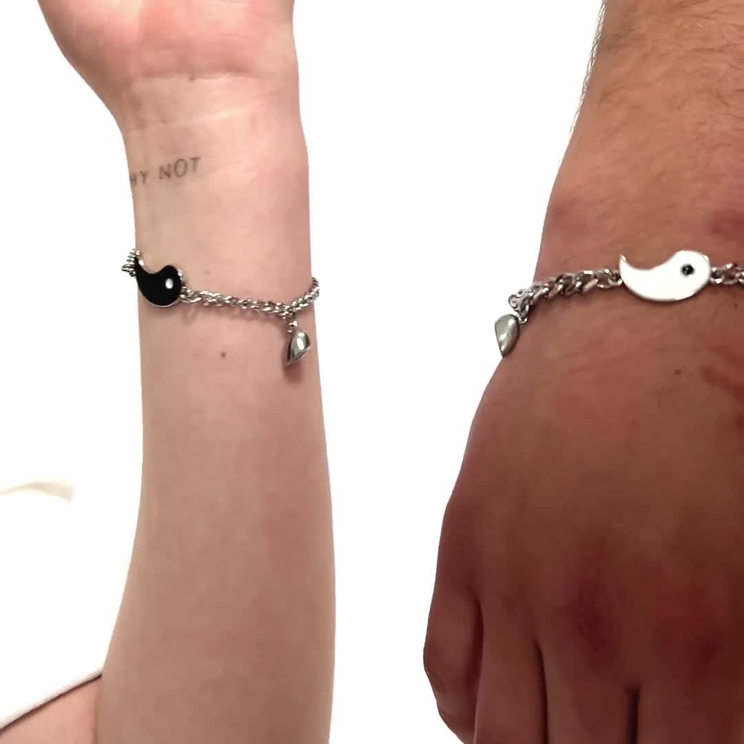 TERRISHE Bracciale Magnetici Anima Gemella con Calamita per Coppie Amico Sorella, Regali di Coppia per lui e lei, Intrecciato a Mano Corda di Attrazione,Regalo San Valentino (Al Mio Amore