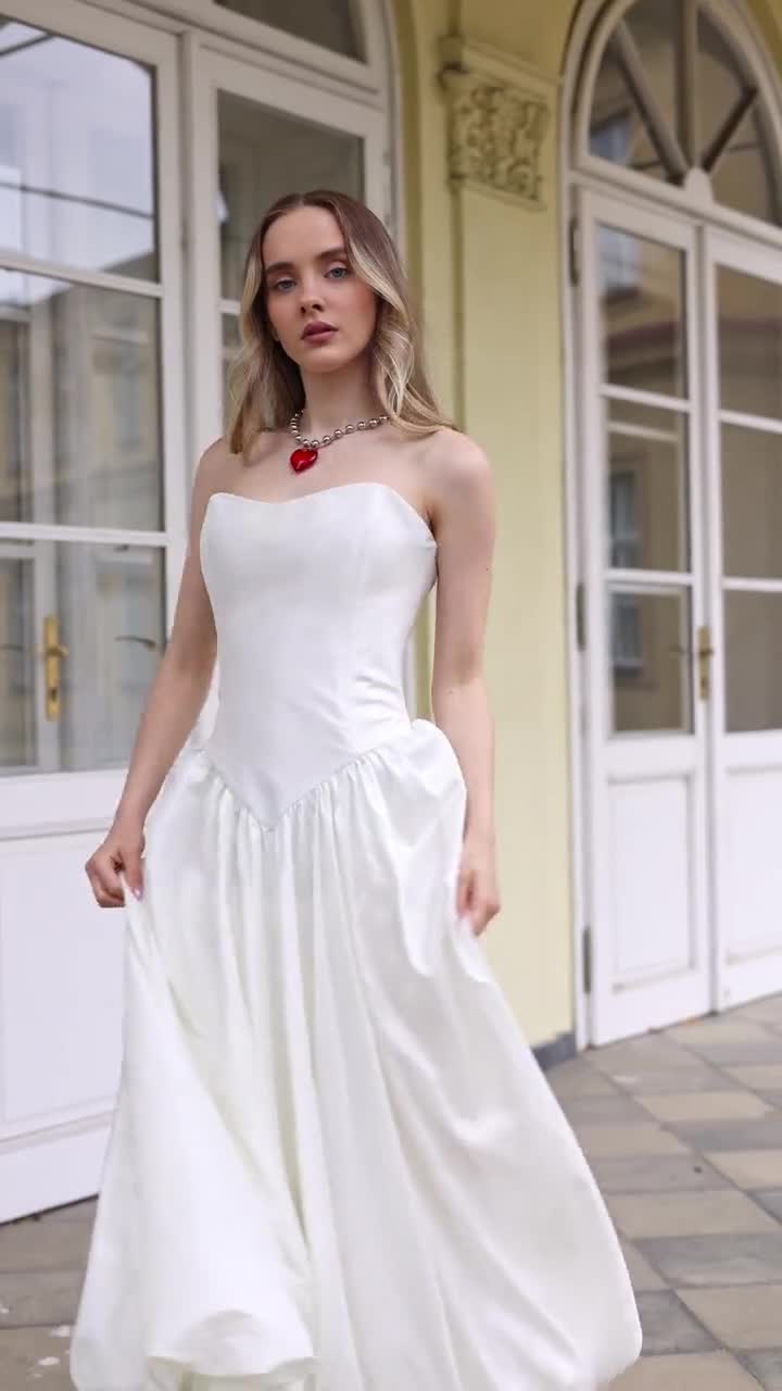 strapless taffeta maxi dress TINH Atelier
