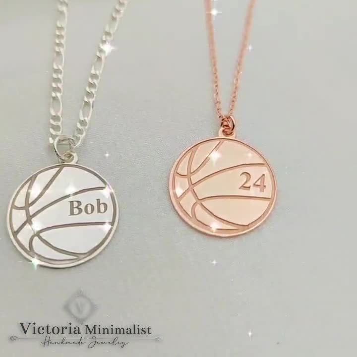 Basketball Name Engravable Pendant (1 Line)