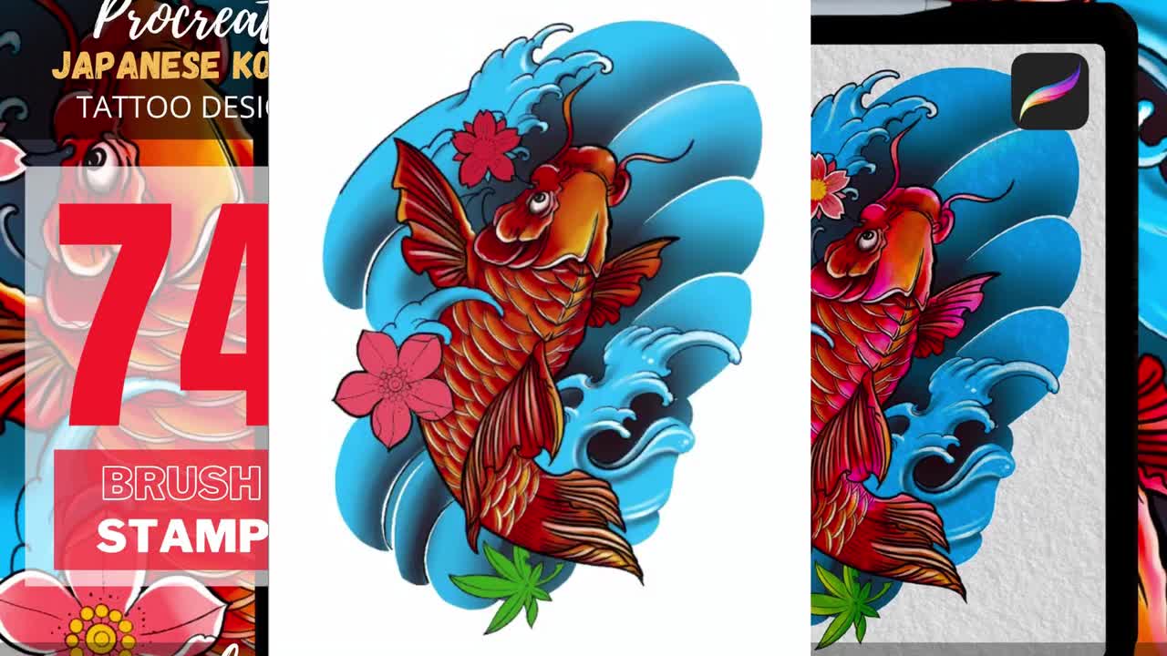 Koi Fish and Waves Sticker — China Jones