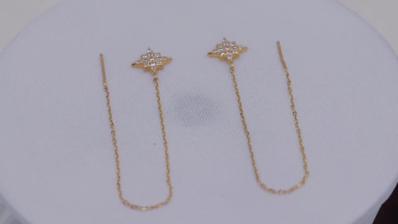 Needle And Thread Earrings (ULE22VDNH) by EricHo