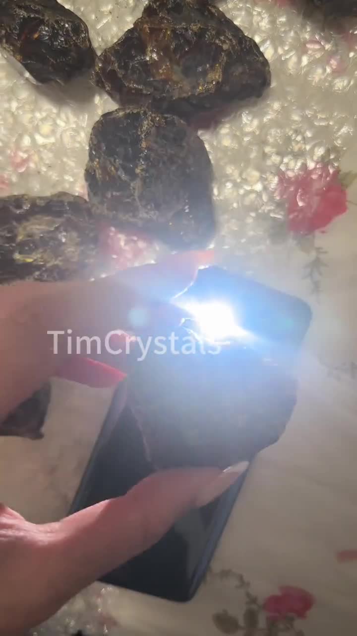 Natural Raw Amber Stone Rough Black Amber 1PC video poster