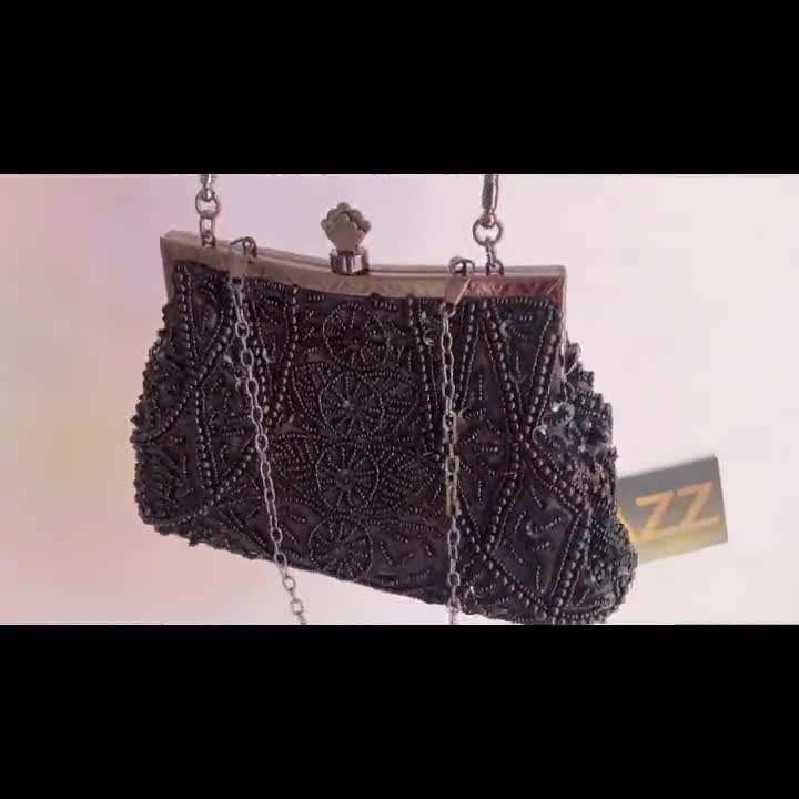 BAIGIO Clutches en clutches voor dames, enveloptas, avondtas, elegant, kleine schoudertas voor bruiloft, feest, bal, reizen, B-Zwart, Compact