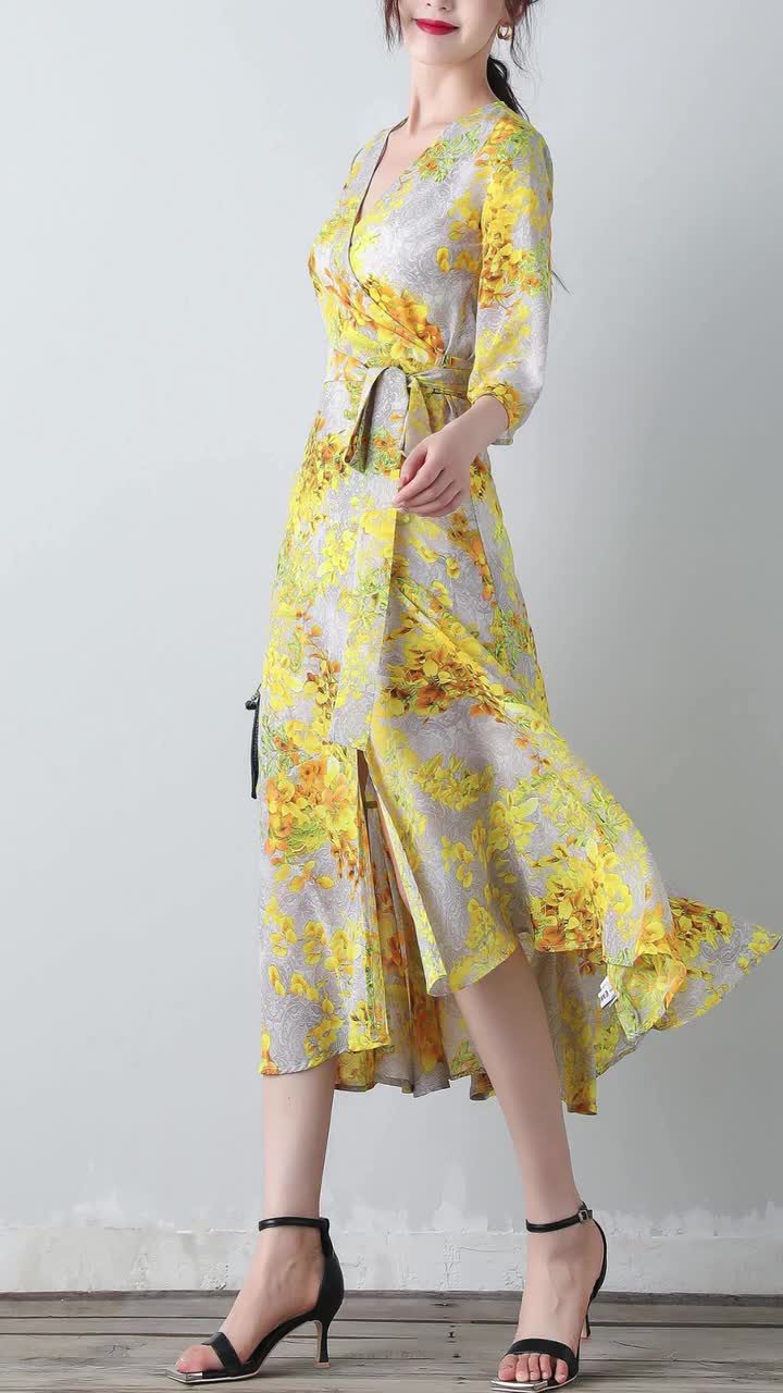 knee length dresses for ladies Ruffle Shift Dress-Summer Yellow – Jolie Vaughan Boutique