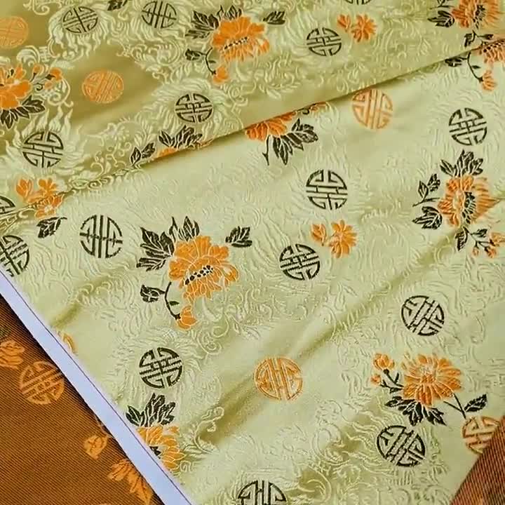 Chinese Fu & Shou Brocade Fabric 6.99 Full Meter Price 