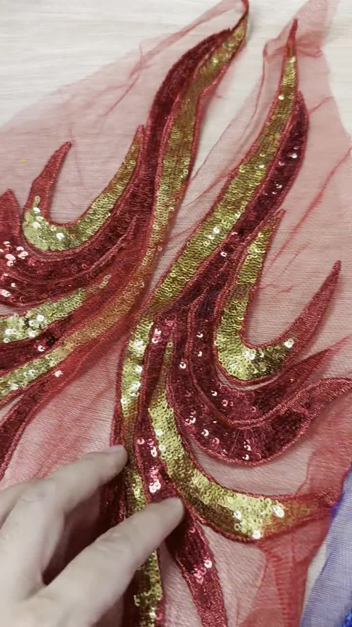 2 Pack Red Snake Sparkle Rhinestone Trim - 38 Inch Sequin Applique For Halloween Costumes