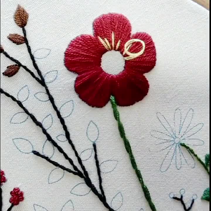 2 Pack Embroidery Kit for Beginners Vintage Flowers Embroidery