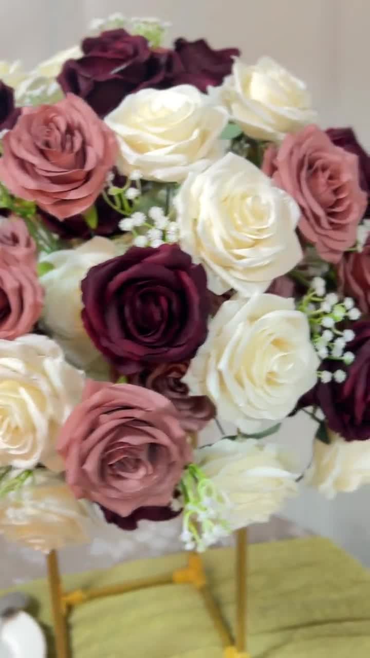 CnKnight 50 Rose Artificiali In Velluto Di Seta – Teste Di Rosa Con Stelo In Filo, 10 Cm, Per Bouquet, Decorazioni Fai Da Te, Matrimonio E Casa - 4