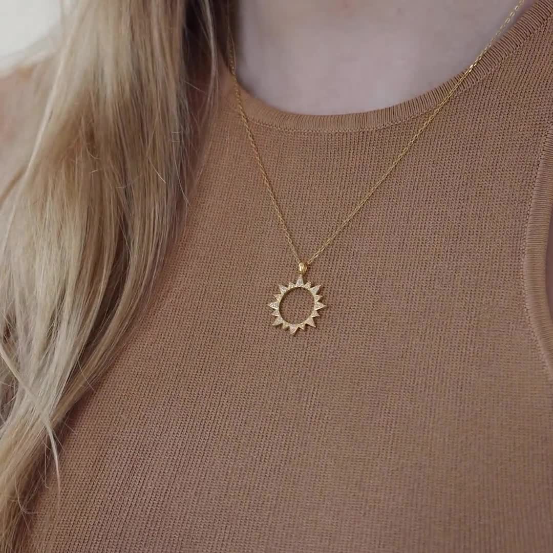 Earth Locket Pendant Necklace | Caitlyn Minimalist 18K Gold
