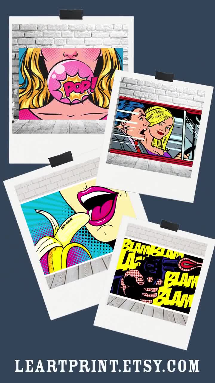 Retro Pop Art Poster Prints Retro Warhol Lichtenstein Style