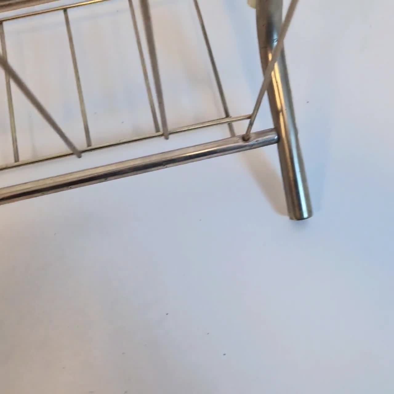 Vintage Mid Century Modern Brass and Glass Table With Basket