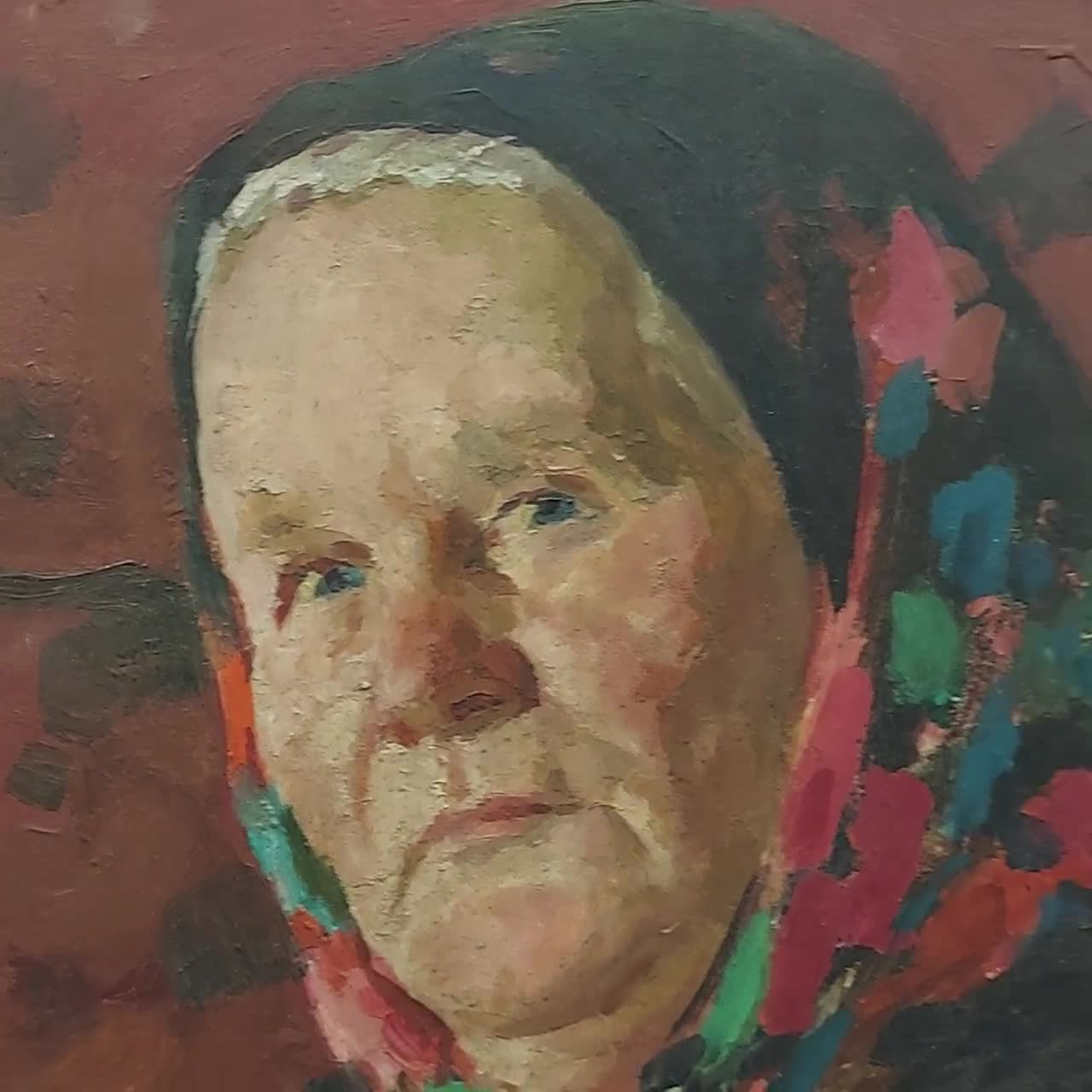 Genre portrait, elderly woman portrait, vintage oil painting, collectible  portrait, art impressionism, art and collectibles, art home decor