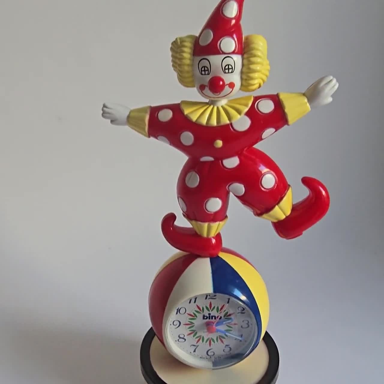 Vintage Pop Art Clown Alarm Clock: Bino Japan, Good Morning