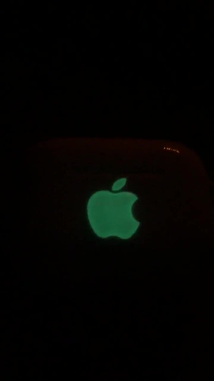 Glowing apple outlet logo sticker