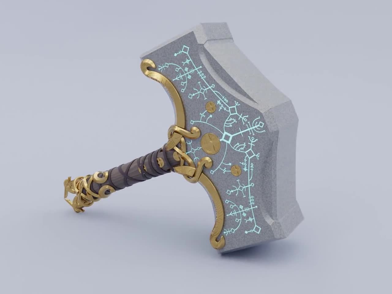 STL file God of War: Ragnarok - Thor Mjolnir - UPDATED 🔫・Design to  download and 3D print・Cults