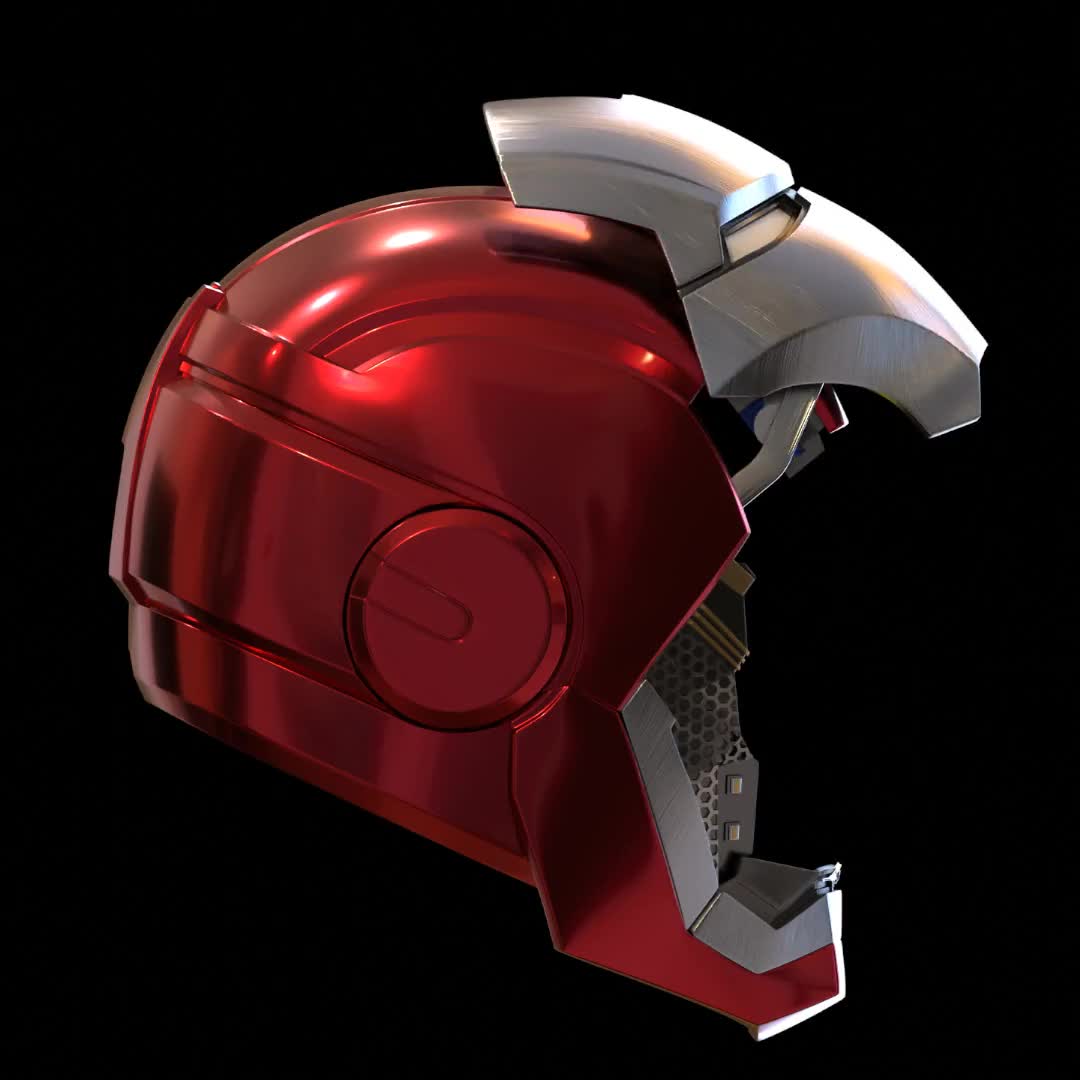Iron man mk33 helmet 3d print model with inner faceplate details and motorization video poster