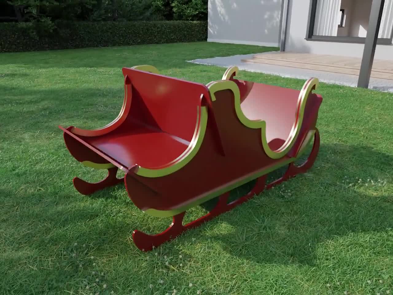 クリスマスそり DIY 木工プラン 木製サンタそり（CNC カッティング