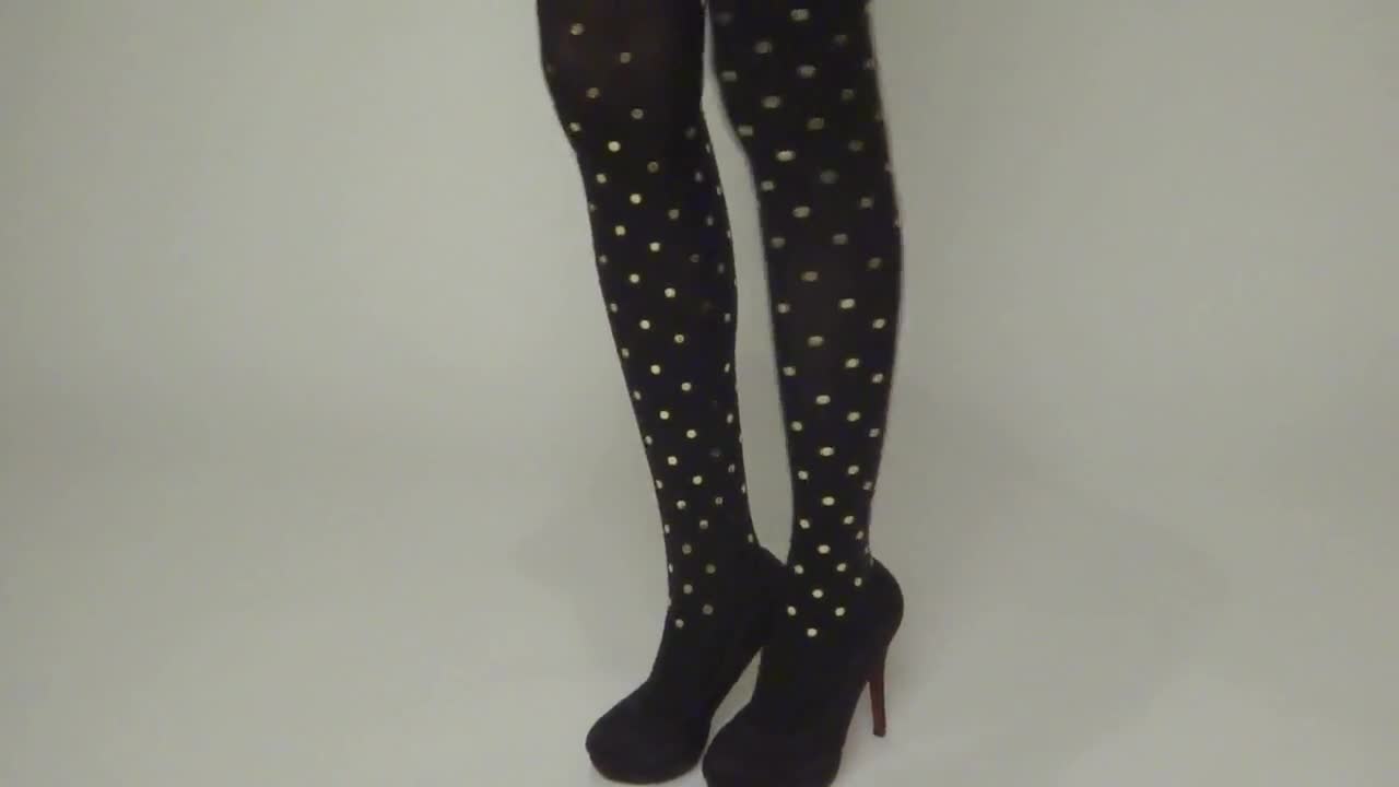 Gold polka dot tights - Virivee Tights - Unique tights designed and made in  Europe