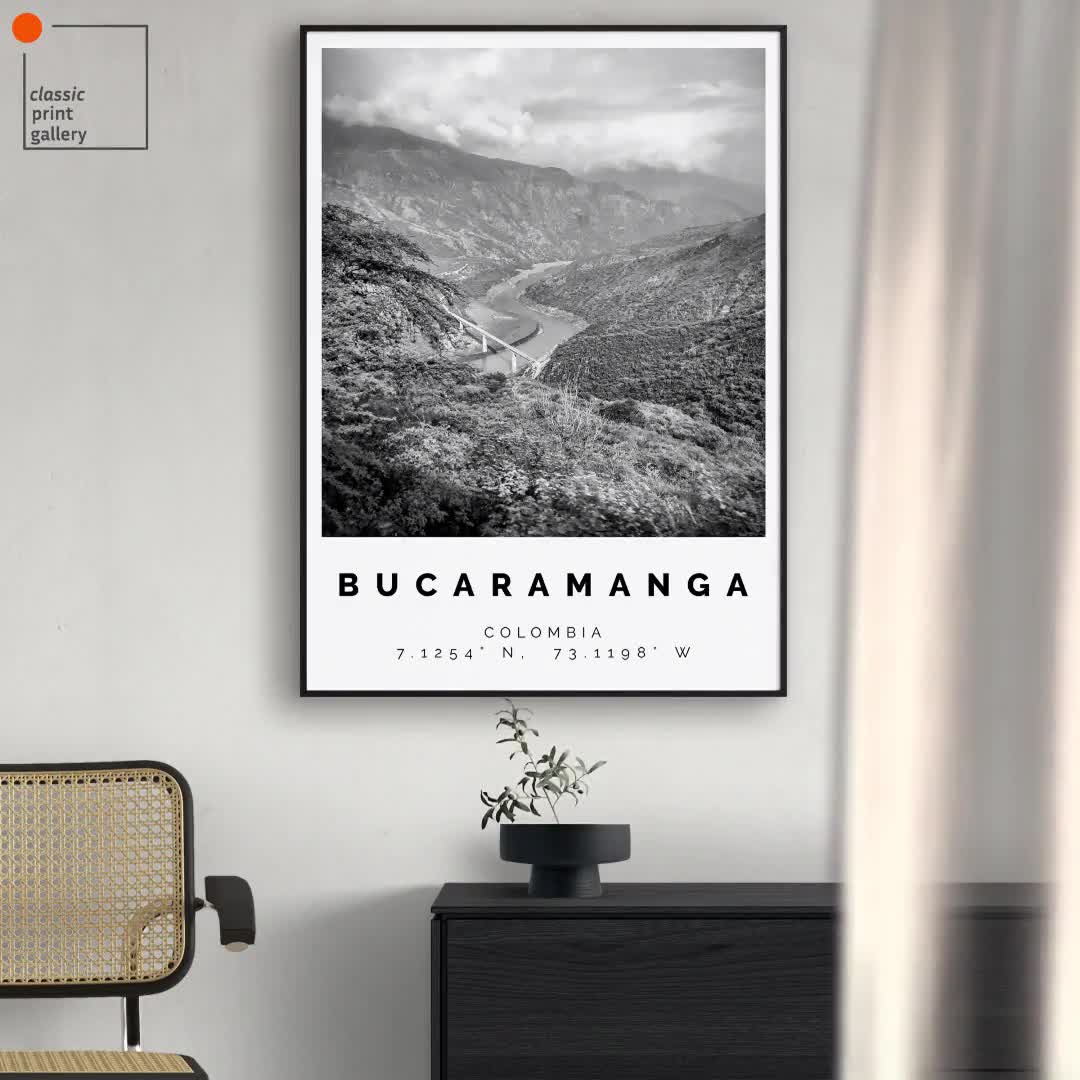 Bucaramanga Poster Black and White Print, Bucaramanga Wall Art, Bucaramanga  Travel Poster, Bucaramanga Photo Print, Colombia,5479