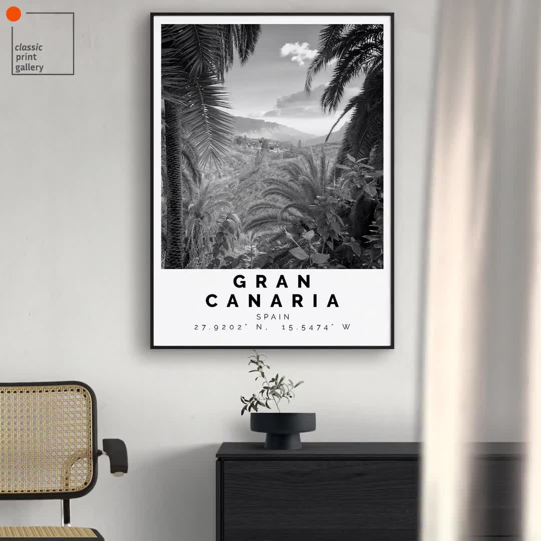 Gran Canaria Poster Black and White Print, Gran Canaria Wall Art, Gran  Canaria Travel Poster, Gran Canaria Photo Print,Spain,5965