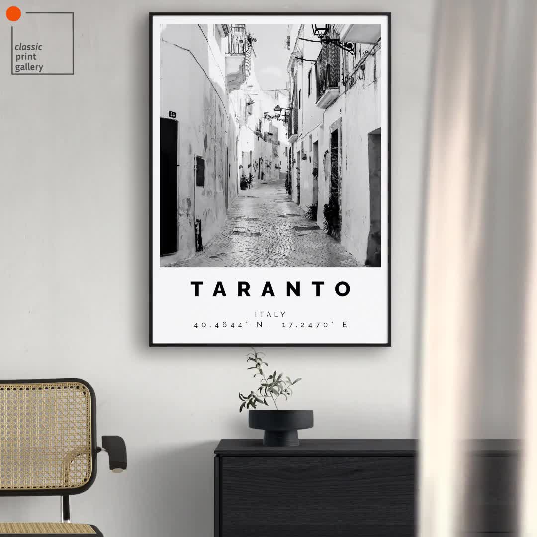 Taranto Poster Black and White Print, Taranto Wall Art, Taranto Travel  Poster, Taranto Photo Print,Italy,5968