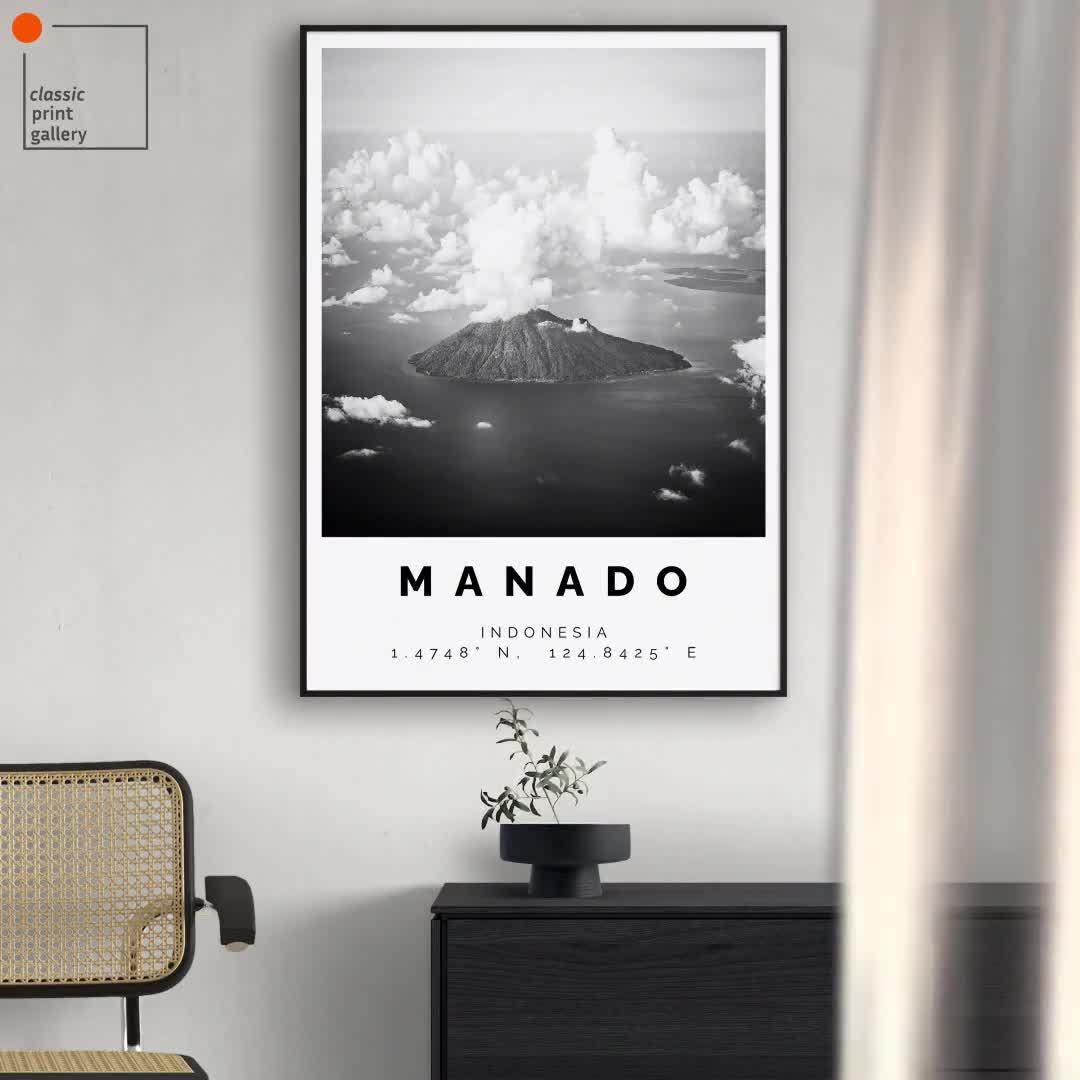 Manado Poster Black and White Print, Manado Wall Art, Manado , Manado Photo  Print,Sulawesi, Indonesia,6545