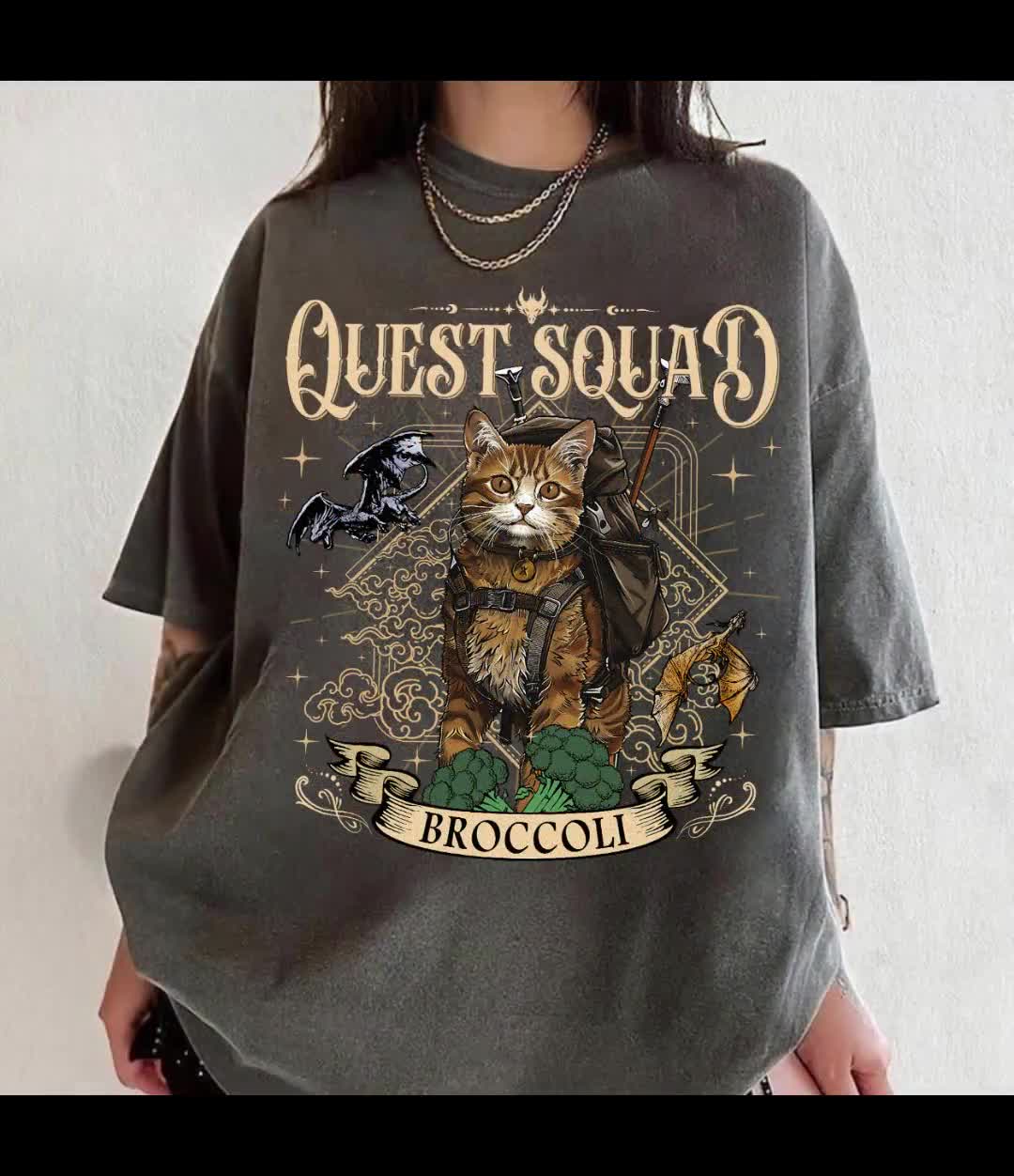 Broccoli Cat Shirt, Quest Squad Shirt, Fourth Wing Shirt, Basgiath