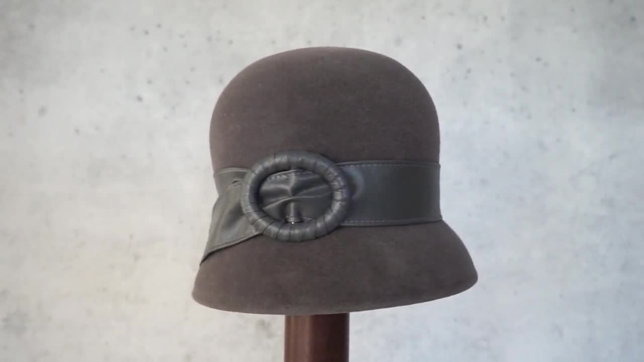 Vintage Fur Felt Velour Bucket Hat, Cloche Hat, Vintage Hat, 1950s