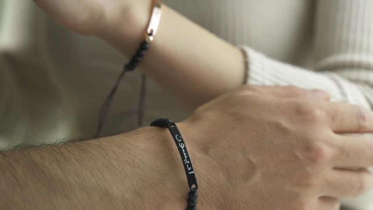 【Grace Personalized】DARCYブレスレット Engraved Couple Bracelets, Custom Matching Bracelets for