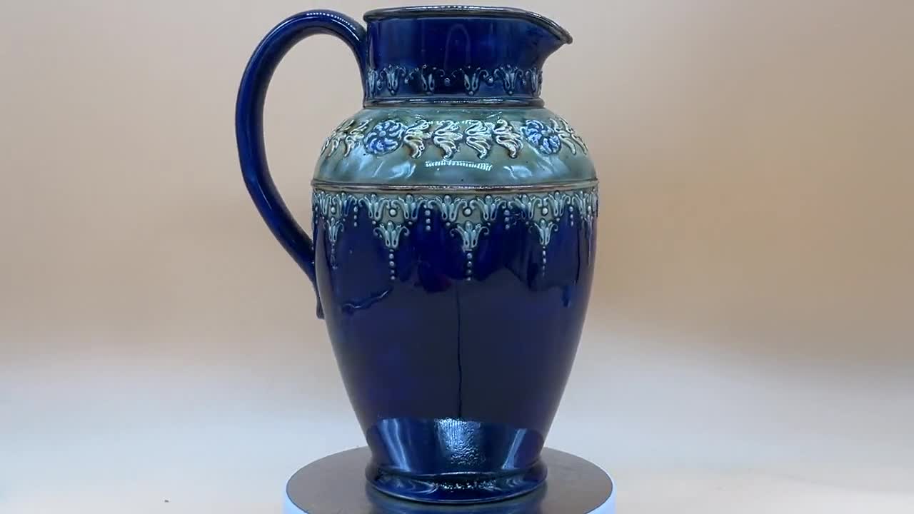 ロイヤルダルトン窯水差し 松助窯 水差しカラフェ （トルコブルー） 和食器 陶器 美濃焼 日本製