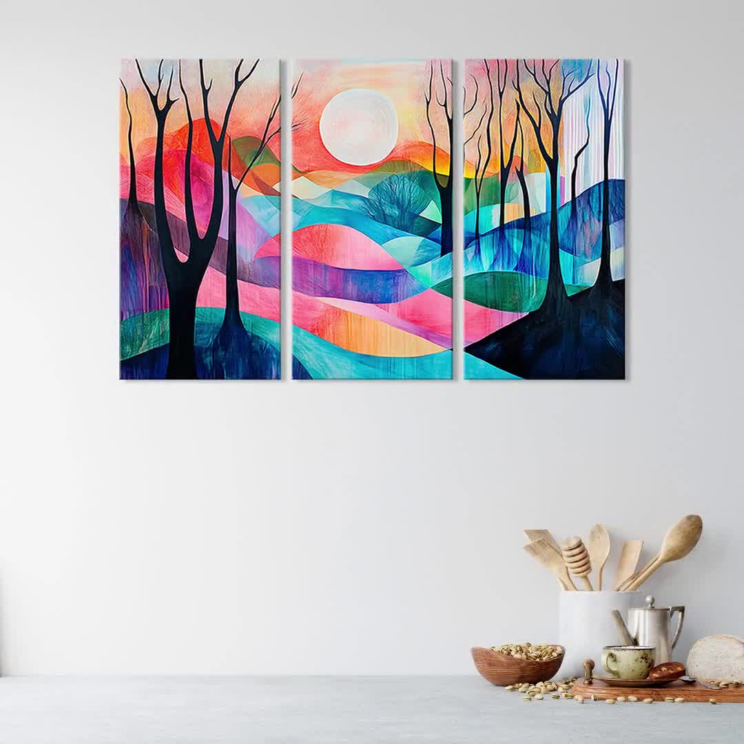 Abstract Nordic Landscape - Scandinavian Style Wall Art for
