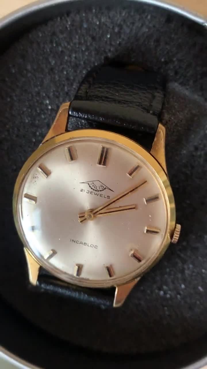 Beautiful Vintage Talis Swiss Made Incabloc Gold Plated Dress Watch 21 Jewels C1960s