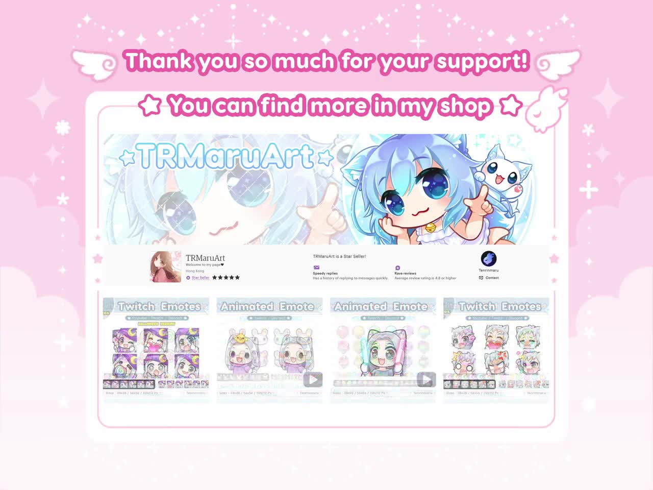 Cute Cat Girl Emotes X18 | Red Hair Red Eyes (A+B+C Ver) | Chibi