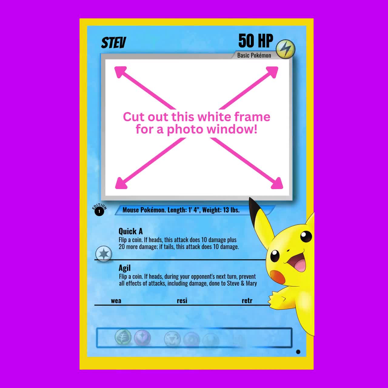 Pokemon Card Photo Booth Template, Editable Birthday Party Decor (24x36in  Digital Download)