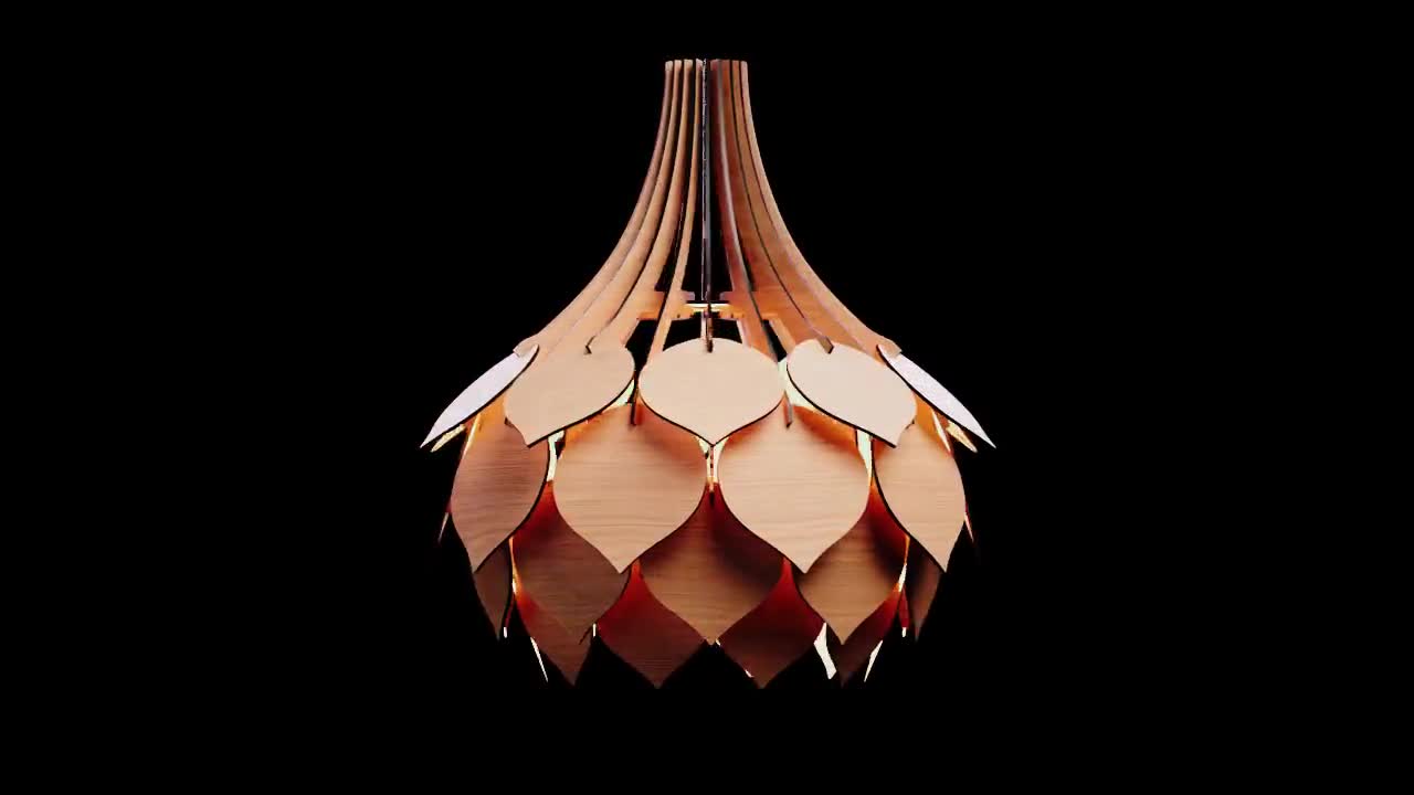 Scandinavian Pine Cone Hanging wooden chandelier lamp shade
