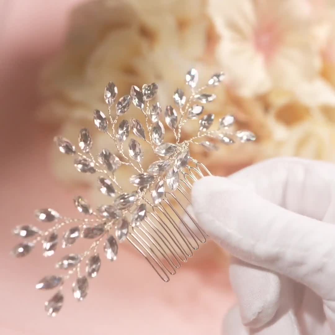 Pettine Capelli Sposa Cristallo - Accessorio Matrimonio Argento